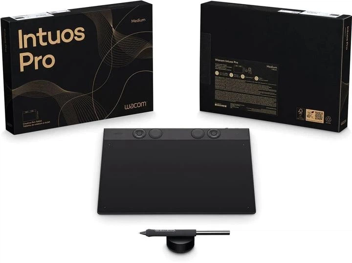 Графічний планшет Wacom Intuos Pro Medium PTK670 + Pro Pen 3 Black - Фото 3 Графічний планшет Wacom Intuos Pro Medium PTK670 + Pro Pen 3 Black - зображення 3