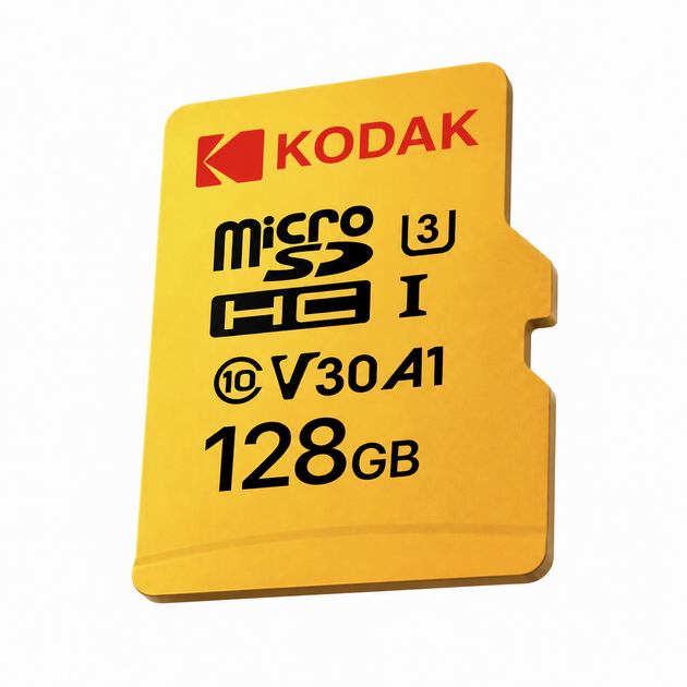 Карта пам’яті Kodak microSDXC 128 ГБ UHS-I U3 V30 A1 Class 10 до 100 МБ/с з SD-адаптером - Фото 2 Карта пам’яті Kodak microSDXC 128 ГБ UHS-I U3 V30 A1 Class 10 до 100 МБ/с з SD-адаптером - изображение 2