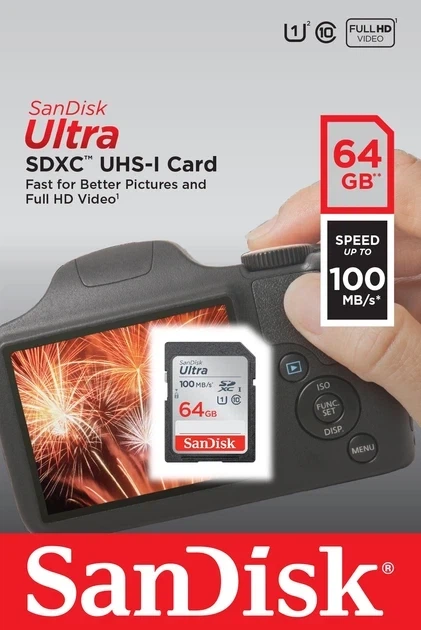 Карта памяти SANDISK Ultra SDXC 64GB UHS-I U1 (SDSDUNR-064G-GN3IN) - Фото 3 Карта памяти SANDISK Ultra SDXC 64GB UHS-I U1 (SDSDUNR-064G-GN3IN) - изображение 3