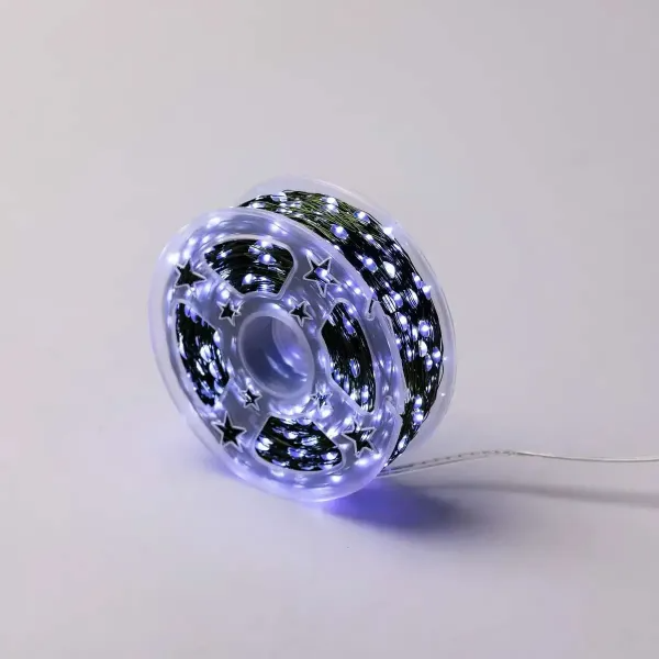 Гирлянда нить роса на зеленой проволоке, 100 метров, 1000 LED, Холодный Белый - Фото 3 Гирлянда нить роса на зеленой проволоке, 100 метров, 1000 LED, Холодный Белый - изображение 3