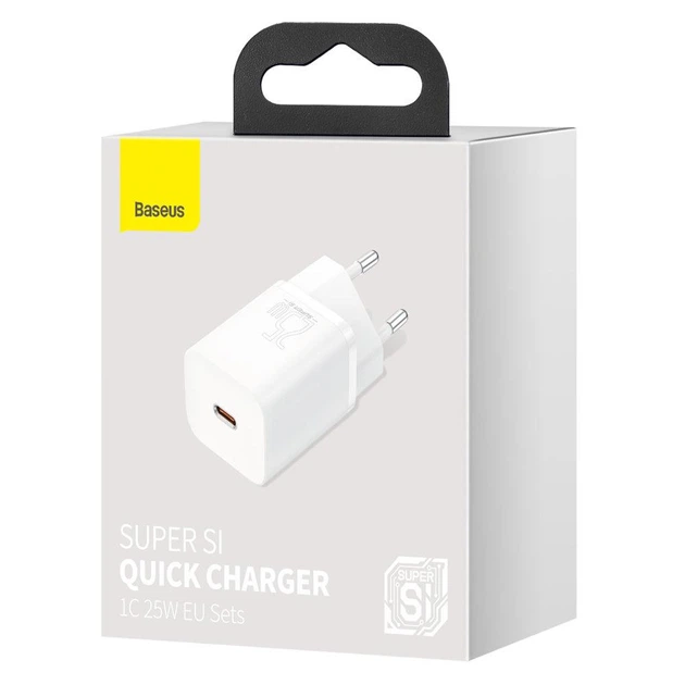 Мережевий зарядний пристрій Baseus Super Si Quick Charger 1C 25W EU White - зображення 2