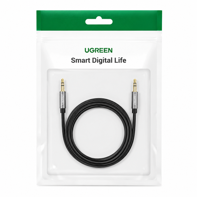 Аудіокабель UGREEN AV119 3.5mm Male to 3.5mm Male Cable 3m Black - Фото 6 Аудіокабель UGREEN AV119 3.5mm Male to 3.5mm Male Cable 3m Black - зображення 6