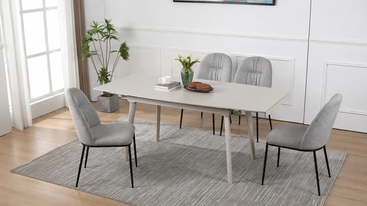 Стол раскладной ProDobro LORIAN CERAMIC 120(180)x80 керамика белый/кашемир - Фото 8 Стол раскладной ProDobro LORIAN CERAMIC 120(180)x80 керамика белый/кашемир - изображение 8