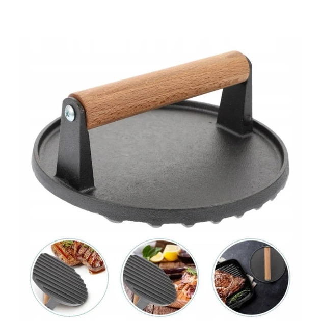 Пресс для мяса чугунный GRILLI 777185 с деревянной ручкой, Ø20 см, 1,5 кг - Фото 3 Пресс для мяса чугунный GRILLI 777185 с деревянной ручкой, Ø20 см, 1,5 кг - изображение 3