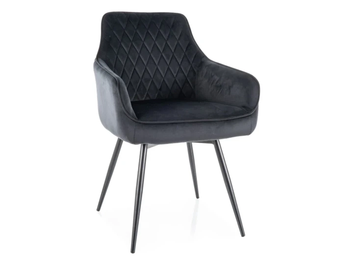 Стілець MARLO VELVET, чорний каркас / чорний BL.19 - Фото 1 Стілець MARLO VELVET, чорний каркас / чорний BL.19 - зображення 1