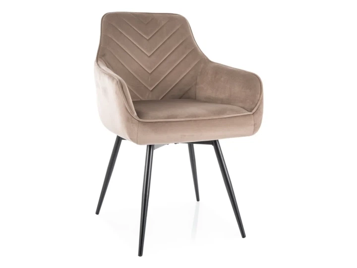 Стілець SERVIO VELVET ProDobro, чорний каркас / темний беж BL.40 - Фото 1 Стілець SERVIO VELVET ProDobro, чорний каркас / темний беж BL.40 - зображення 1