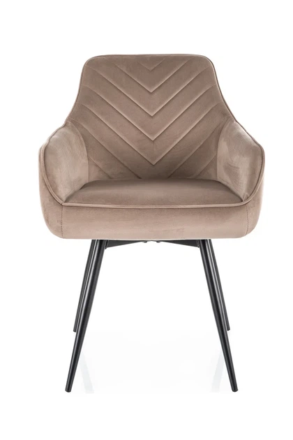 Стілець SERVIO VELVET ProDobro, чорний каркас / темний беж BL.40 - Фото 2 Стілець SERVIO VELVET ProDobro, чорний каркас / темний беж BL.40 - зображення 2