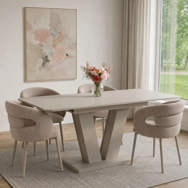 Стол обеденный ProDobro TORINO K 140(180)x80 кашемир, раскладной - изображение 5