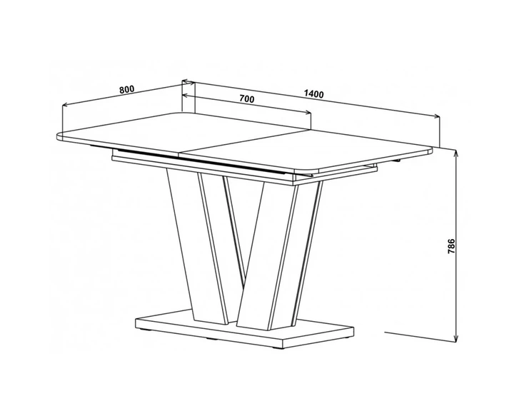 Стол обеденный ProDobro TORINO K 140(180)x80 кашемир, раскладной - изображение 7