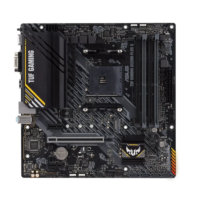 Материнская плата ASUS TUF GAMING A520M-PLUS II (sAM4, AMD A520, DDR4, mATX) - Фото 2 Материнская плата ASUS TUF GAMING A520M-PLUS II (sAM4, AMD A520, DDR4, mATX) - изображение 2