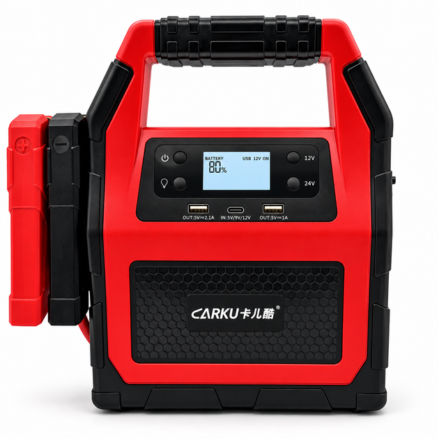 Пуско-зарядное устройство CARKU EPower-99C 12/24В, 3000А, 42000 мАч — бустер для легковых и грузовых авто - изображение 2