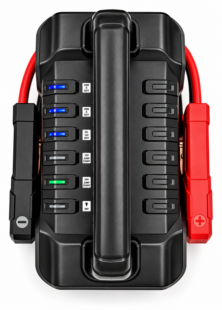 Пуско-зарядное устройство CARKU EPower-326B 12/24В, 3500А, 56000 мАч — профессиональный бустер для легковых и грузовых авто - изображение 2