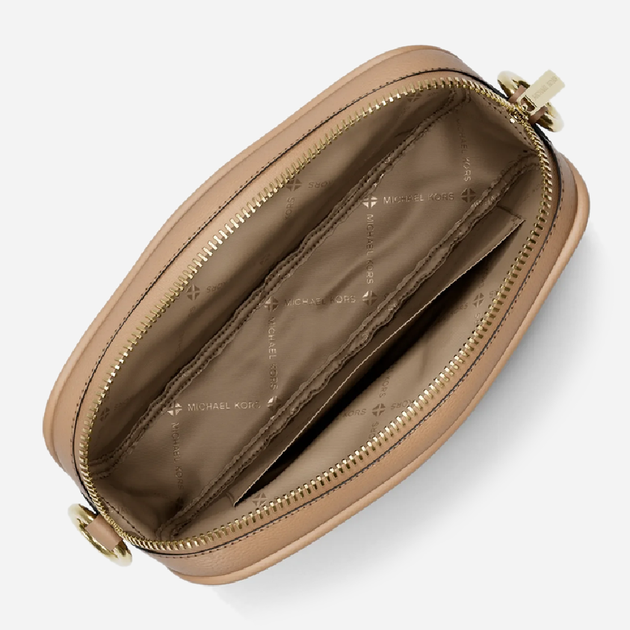 Сумка кросс-боди через плечо женская маленькая Michael Kors Jet Set Small Signature Logo Camera Crossbody Бежевя (199125135909) - Фото 5 Сумка кросс-боди через плечо женская маленькая Michael Kors Jet Set Small Signature Logo Camera Crossbody Бежевя (199125135909) - изображение 5