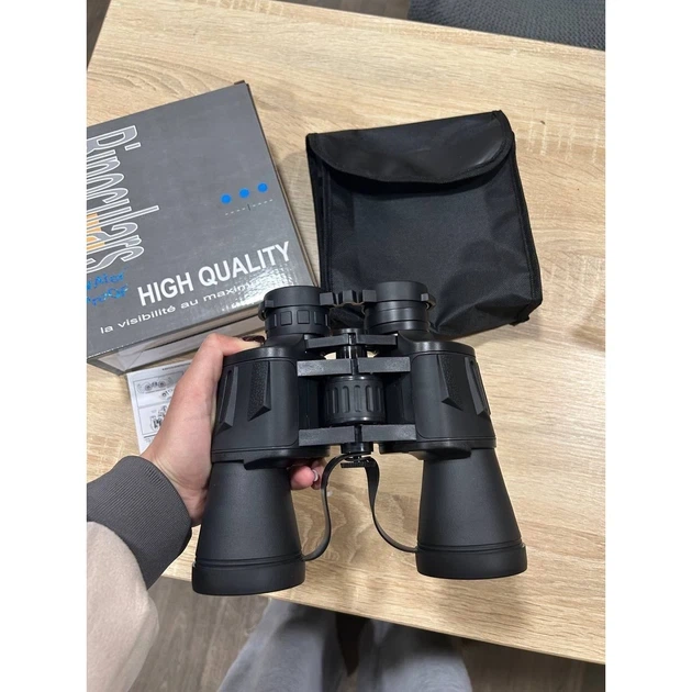 Польовий світлосильний бінокль 70х70 Binoculars High Quality — потужний бінокль для спостереження з чохлом (Чорний) - Фото 4 Польовий світлосильний бінокль 70х70 Binoculars High Quality — потужний бінокль для спостереження з чохлом (Чорний) - зображення 4