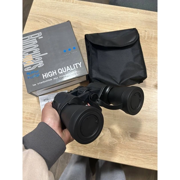 Польовий світлосильний бінокль 70х70 Binoculars High Quality — потужний бінокль для спостереження з чохлом (Чорний) - Фото 5 Польовий світлосильний бінокль 70х70 Binoculars High Quality — потужний бінокль для спостереження з чохлом (Чорний) - зображення 5