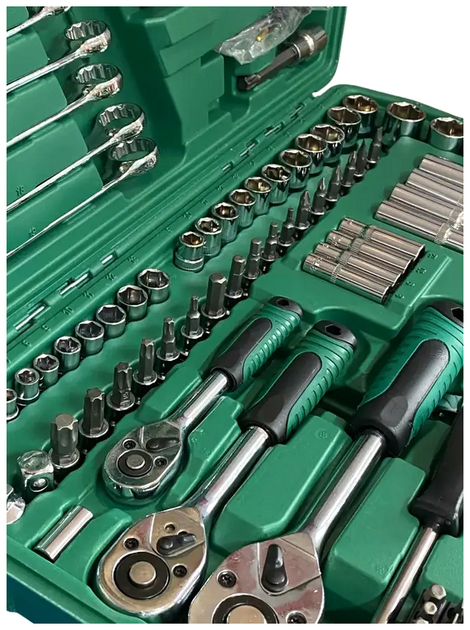 Набір інструментів 121 предмет із тріскачкою та головками для ремонту авто в кейсі SQ-29208 - зображення 7