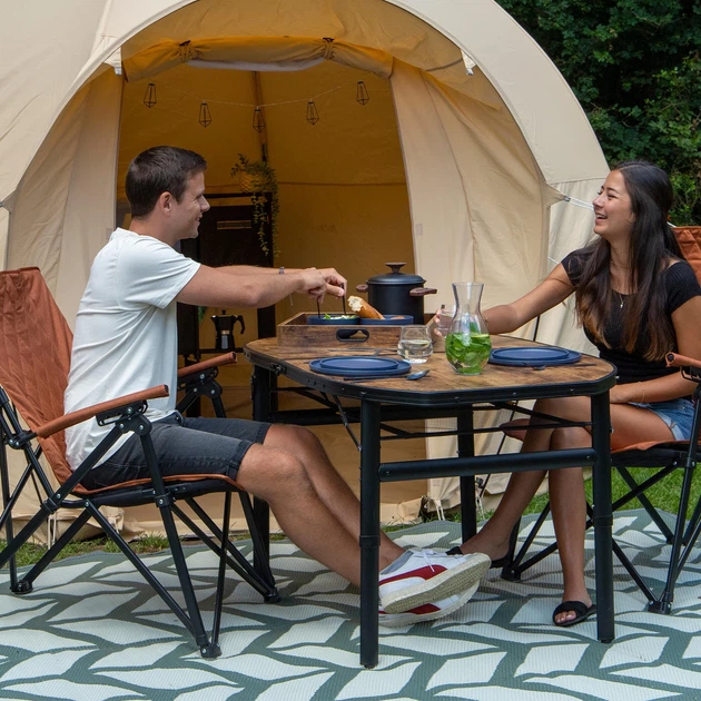 Стол Bo-Camp алюминиевый 120х80 см черный коричневый - Фото 5 Стол Bo-Camp алюминиевый 120х80 см черный коричневый - изображение 5