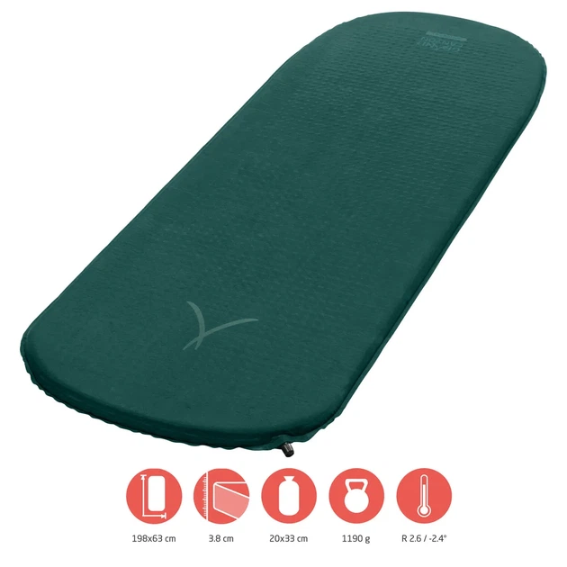 Коврик самонадувной Grand Canyon Polyester 198х63х3 8 см Зеленый - Фото 1 Коврик самонадувной Grand Canyon Polyester 198х63х3 8 см Зеленый - изображение 1