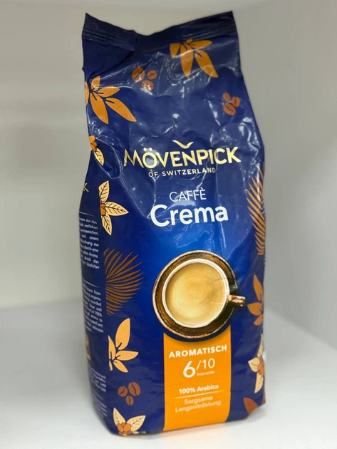 Зернова кава Movenpick Caffe Crema 100% арабіка 1010 г кава середнього обсмажування м'яка з кремовою пінкою нотами какао фруктів шоколаду для кавомашини еспресо лате капучино - зображення 5