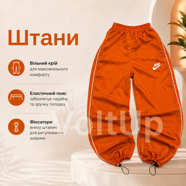 Спортивный костюм тройка Оранжевый из двунитки люкс женский комплект кофта топ и брюки, размер 44-46 - изображение 3
