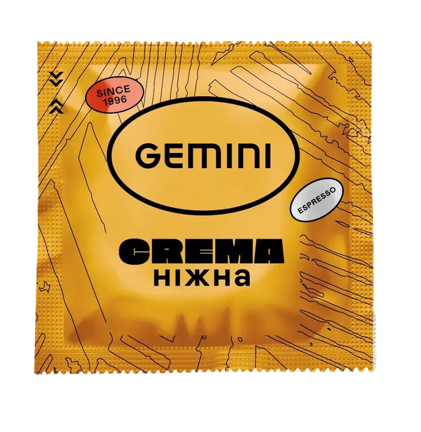 Кава в чалдах Gemini Espresso Crema ніжна 100 шт - Фото 1 Кава в чалдах Gemini Espresso Crema ніжна 100 шт - зображення 1