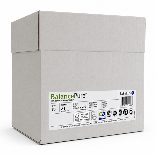 Бумага офисная EuropeanStandart BalancePure 100% Recycled A4 80г/м2 2500 листов - изображение 3