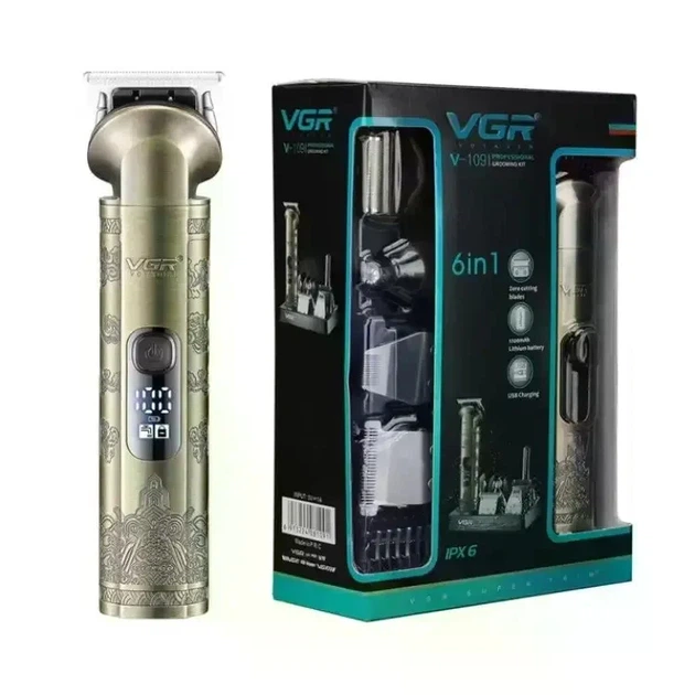 Набор для стрижки VGR V-109 6 в 1 с LED-дисплеем и USB Type-C - Фото 5 Набор для стрижки VGR V-109 6 в 1 с LED-дисплеем и USB Type-C - изображение 5