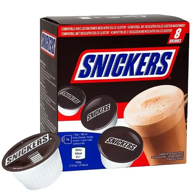 Капсулы какао Nescafe Dolce Gusto Snickers нескафе дольче густо сникерс 8 капсул - Фото 1 Капсулы какао Nescafe Dolce Gusto Snickers нескафе дольче густо сникерс 8 капсул - изображение 1