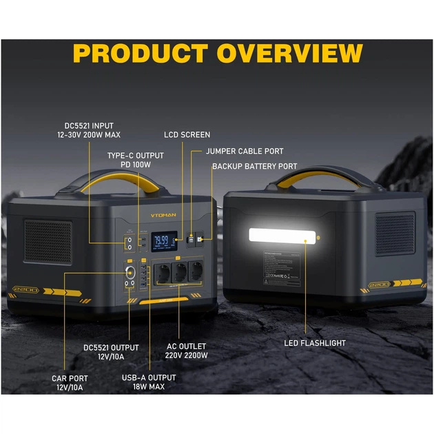 Зарядная станция Vtoman Jump 2200 PB-29 2200W 1548Wh (Jump 2200) - изображение 10