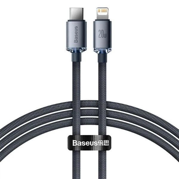 Кабель Baseus Silky Type-C to Lightning Чорний 20W 2м PVC 17990 - Фото 2 Кабель Baseus Silky Type-C to Lightning Чорний 20W 2м PVC 17990 - изображение 2