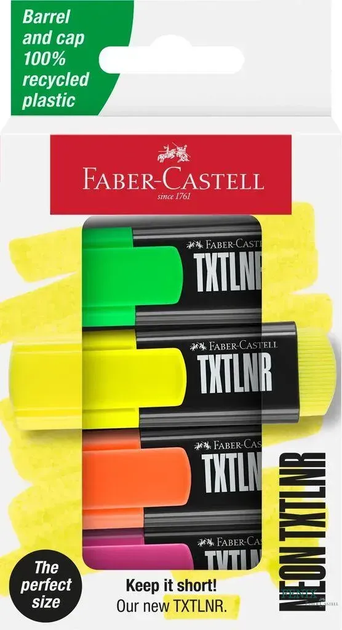 Набір маркерів текст. 4кол. Faber-Castell 154204 Superfluorescent, mini /154204/ - Фото 1 Набір маркерів текст. 4кол. Faber-Castell 154204 Superfluorescent, mini /154204/ - зображення 1