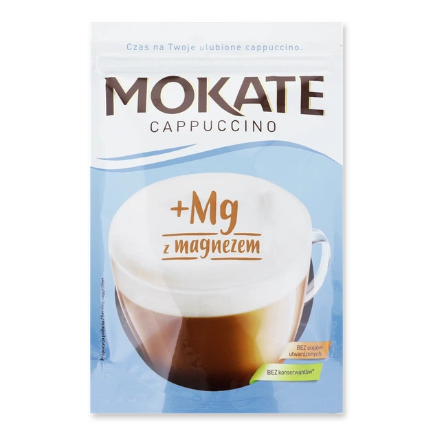 Напій кавовий Mokate Капучино + Магній 110 г (Польща) - Фото 1 Напій кавовий Mokate Капучино + Магній 110 г (Польща) - зображення 1