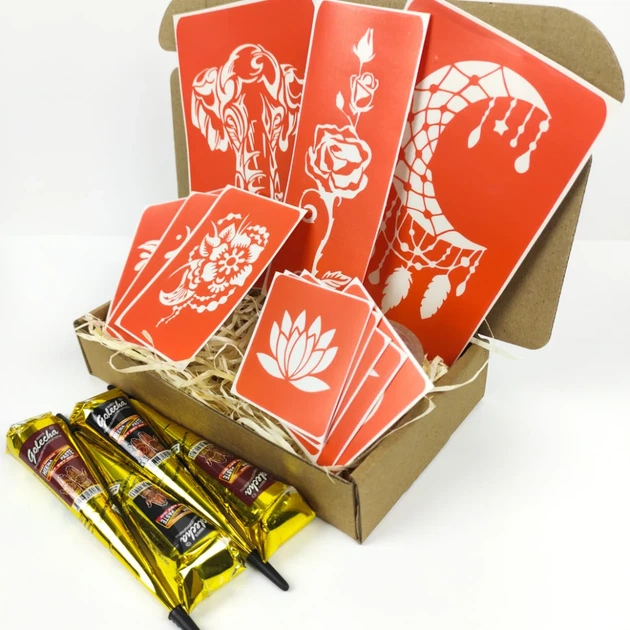 Набор хны с трафаретами для био-тату Fresh Tattoo henna-set-05 №5 - изображение 5