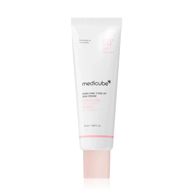 Зволожуючий сонцезахисний крем з SPF50 Medicube PDRN Pink Tone Up Sun Cream SPF50 (50 ml) - Фото 1 Зволожуючий сонцезахисний крем з SPF50 Medicube PDRN Pink Tone Up Sun Cream SPF50 (50 ml) - зображення 1