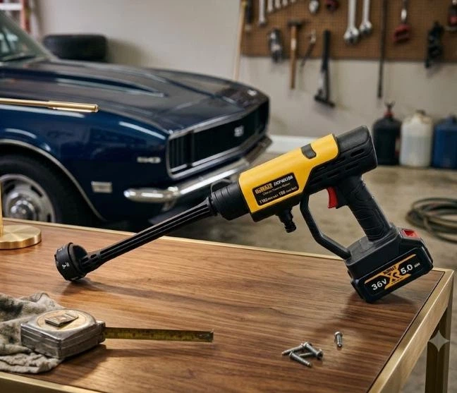 Аккумуляторная мойка высокого давления DeWalt DCPW650B 36 В 6 А·ч 30 бар мини мойка для авто беспроводной аппарат высокого давления портативная автомойка с 2 АКБ пеногенератором для машины плитки фасада сада - изображение 5