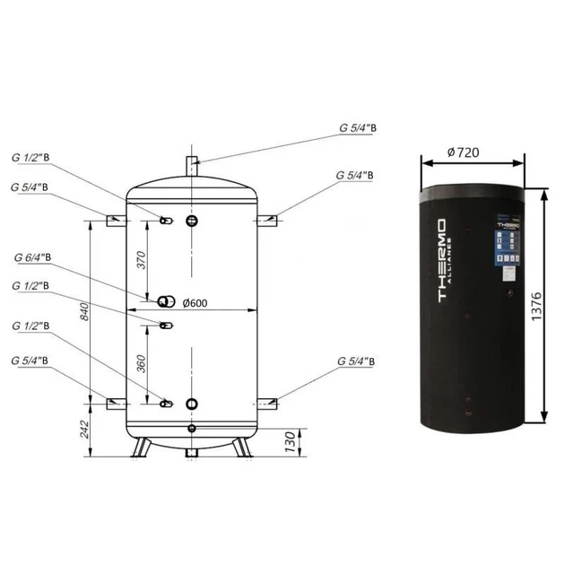 Теплоакумулятор Thermo Alliance TA-ТАМ-00 350 на 326 л з ізоляцією 80 мм - зображення 2