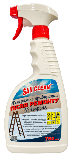 Универсальное средство для уборки сложных загрязнений San Clean для генеральной уборки после ремонта 750 г - Фото 2 Универсальное средство для уборки сложных загрязнений San Clean для генеральной уборки после ремонта 750 г - изображение 2