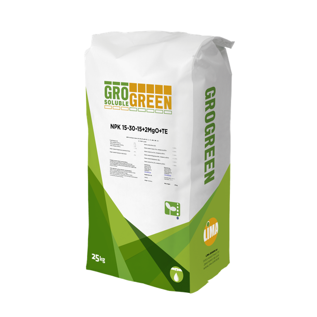Добриво GroGreen NPK 15-30-15+2MgO+TE мінеральне водорозчинне 25 кг - Фото 2 Добриво GroGreen NPK 15-30-15+2MgO+TE мінеральне водорозчинне 25 кг - зображення 2