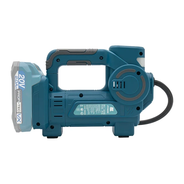 Акумуляторний автомобільний компресор PROFI-TEC PTI1035 (20 В, щітковий двигун, 10.3 Бар, 35л/хв, шланг 25 см) каркас коробка (008326) - изображение 5