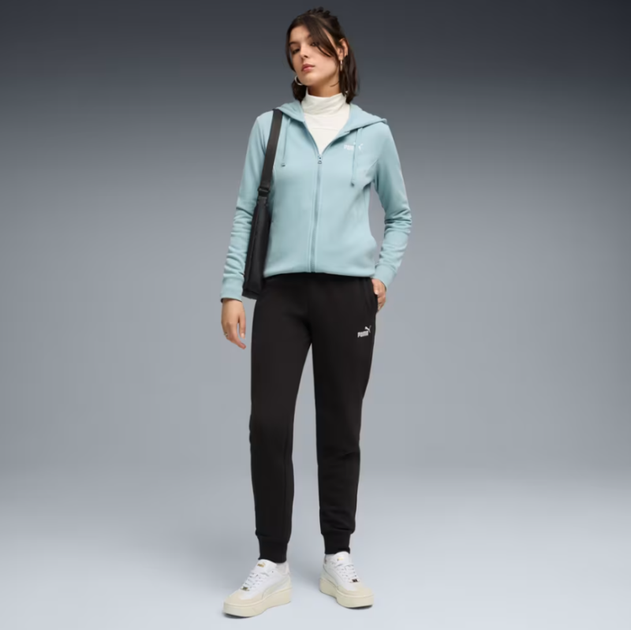 Костюм жіночий PUMA Hooded Tracksuit Women 69190247 xs, бірюзовий/чорний - Фото 1 Костюм жіночий PUMA Hooded Tracksuit Women 69190247 xs, бірюзовий/чорний - изображение 1