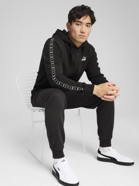 Толстовка чоловіча Puma Ess Tape Full-Zip Hoodie Tr 68467801 s, чорний - изображение 3