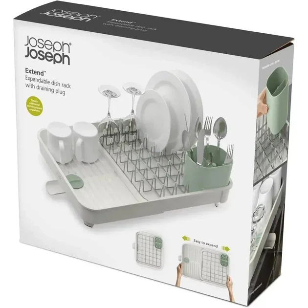 Раздвижная сушка для посуды настольная Joseph Joseph Extend Stone/Green 851652 (01001082) - изображение 9