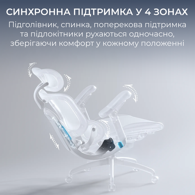 Кресло офисное Sihoo DORO C300 LITE V2 White (C300-LITE-V2-B102) - изображение 10