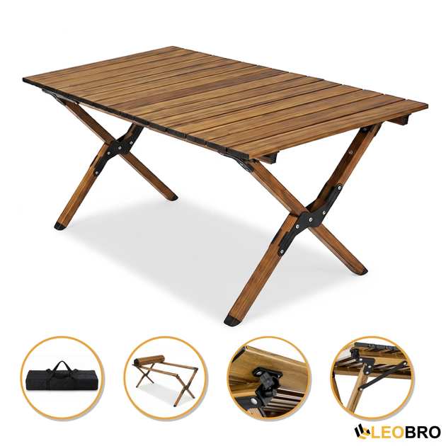Раскладной туристический стол 88х59х41 см LEOBRO Camp Wood L (LB-1067) каркас из стали с порошковым покрытием - Фото 1 Раскладной туристический стол 88х59х41 см LEOBRO Camp Wood L (LB-1067) каркас из стали с порошковым покрытием - изображение 1