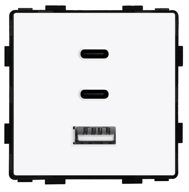 USB розетка Type-C 1DAL | Fast Charge GaN 65W | Белое Стекло (G86D-FC65W.WT) - Фото 4 USB розетка Type-C 1DAL | Fast Charge GaN 65W | Белое Стекло (G86D-FC65W.WT) - изображение 4