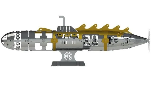 Механічний конструктор Metal Time Elusive Nautilus підводний човен металевий 33x3x14 см - зображення 5