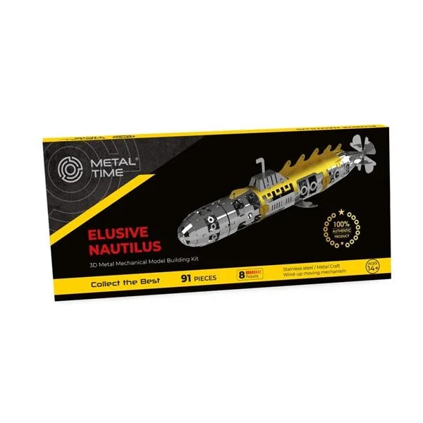 Механічний конструктор Metal Time Elusive Nautilus підводний човен металевий 33x3x14 см - зображення 11