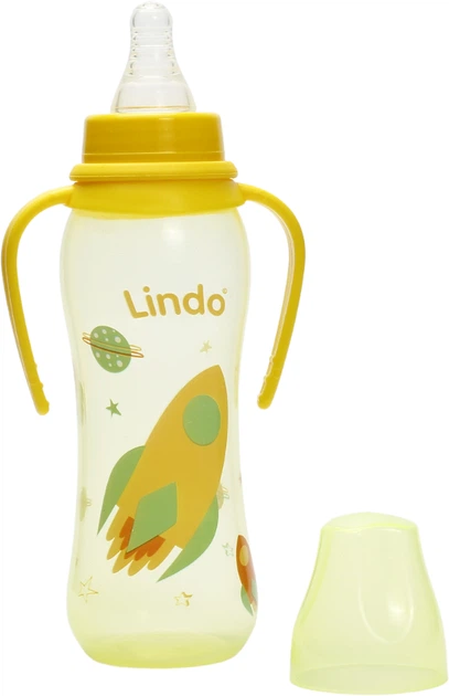 Пляшечка для годування з силіконовою соскою Lindo LI 135 250 мл Жовтий shop (2000999705113) - зображення 2