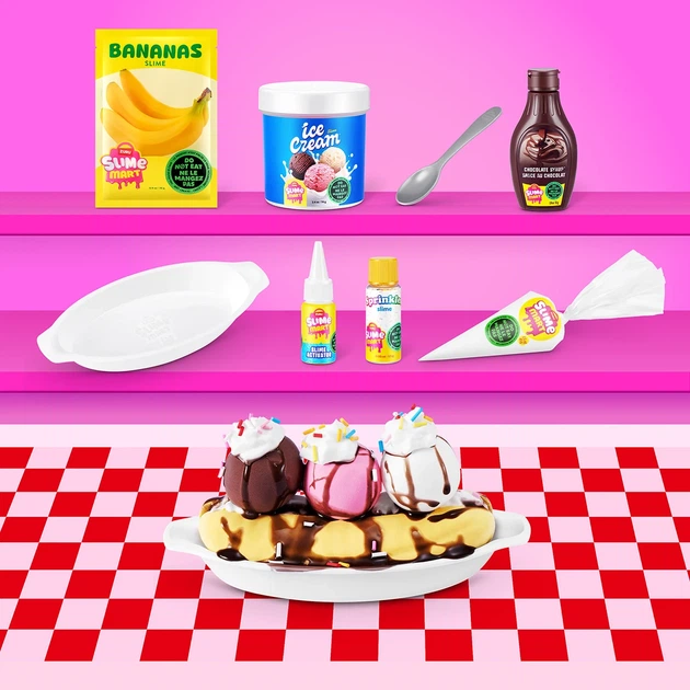 Игровой набор слаймов Slime Mart Тележка вкусностей с формами и насадками - изображение 2