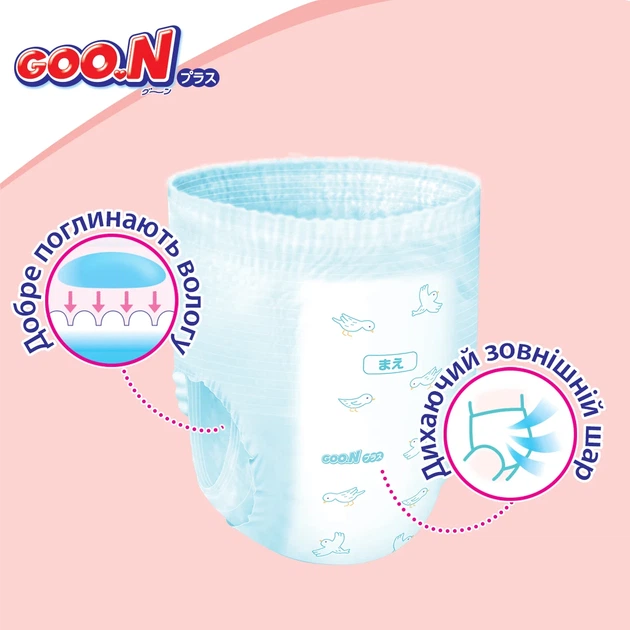Трусики-підгузки Goo.N Plus розмір 6 XXL 13-28 кг 28 шт японські - зображення 6